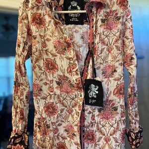 CASBAH WHITE BUTTON DOWN SHIRT new with tags